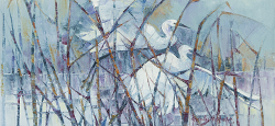 Egret Study I | 2016 | Oil on Canvas | 46 x 64 cm